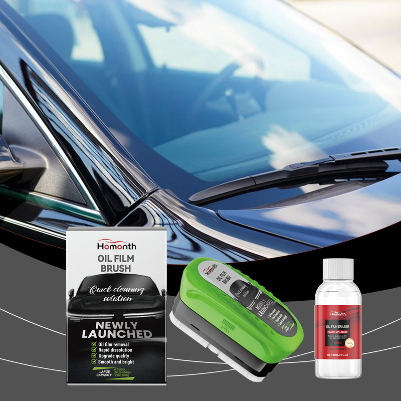 Homonth Car Oil Film Cleaning Brush Set, Descaling and Refreshing Car Window Rainproof Glass Cleaning Brush