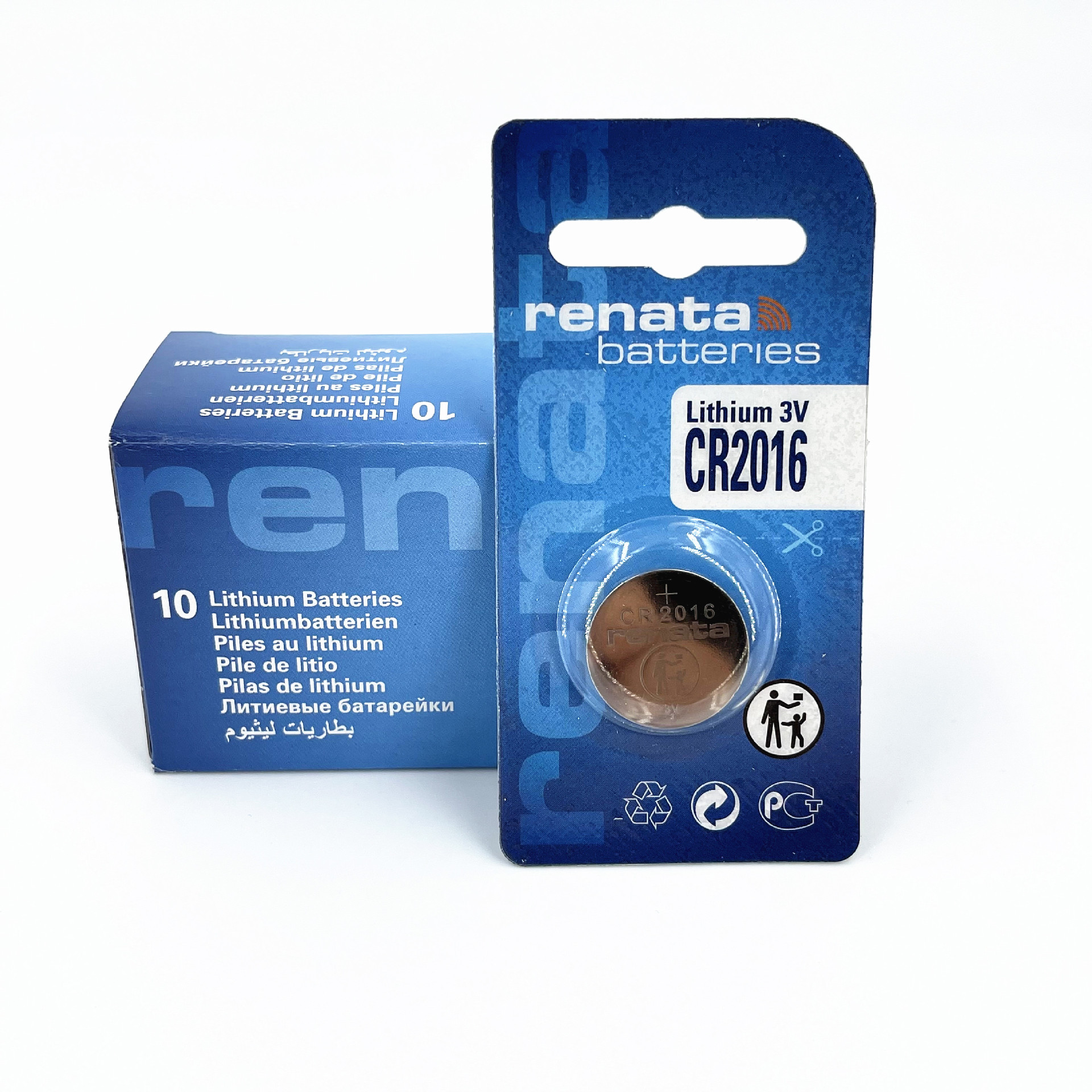 renata瑞士CR2016纽扣电子主板玩具灯表汽车钥匙遥控器电池3V电池