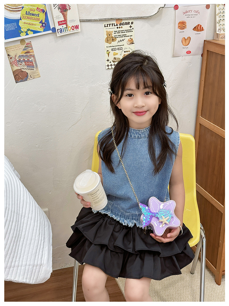 120g Weight Zipper Closure Type Single Shoulder Strap Strap Type Crossbody Bag Bags Type Casual, Holiday Occasion PVC Material Mermaid, Bow Knot Pattern All Seasons Season Kid'S Gender Cute Style Pentagram Shape Kid'S PVC Mermaid Bow Knot Cute Pentagram Zipper Crossbody Bag 7