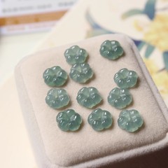 天然翡翠a品氷種藍水翡翠碗花花びらdiyブレスレットネックレスペンダントアクセサリー尾ボタン