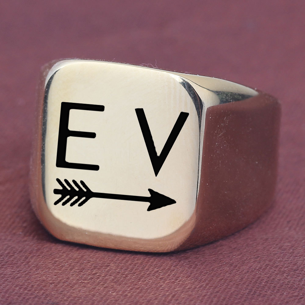 Retro Arrow Titanium Steel Plating Rings