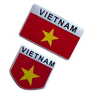 Car modified body stickers Vietnam national flag 3D car stickers metal aluminum alloy body car stickers side stickers factory direct sales