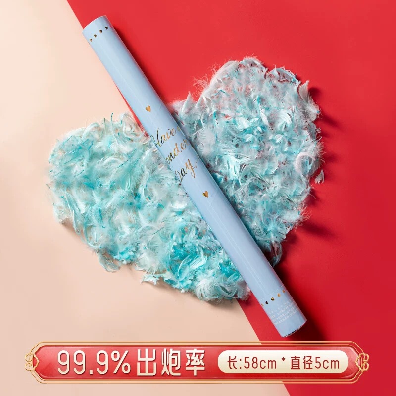 フェザーガン、ロマンチックな結婚式の花火、手持ち式結婚式のライブブロードキャスト小道具、新しい花火筒、スプレー花筒|undefined