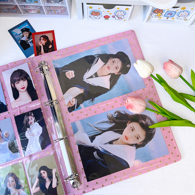 A4 Jiugongge PP Libro de tarjetas de alta transparencia Página interior Tarjeta de juego Libro de colección de tarjetas Xiaoma Baoli Libro de tarjetas de almacenamiento periférico estrella