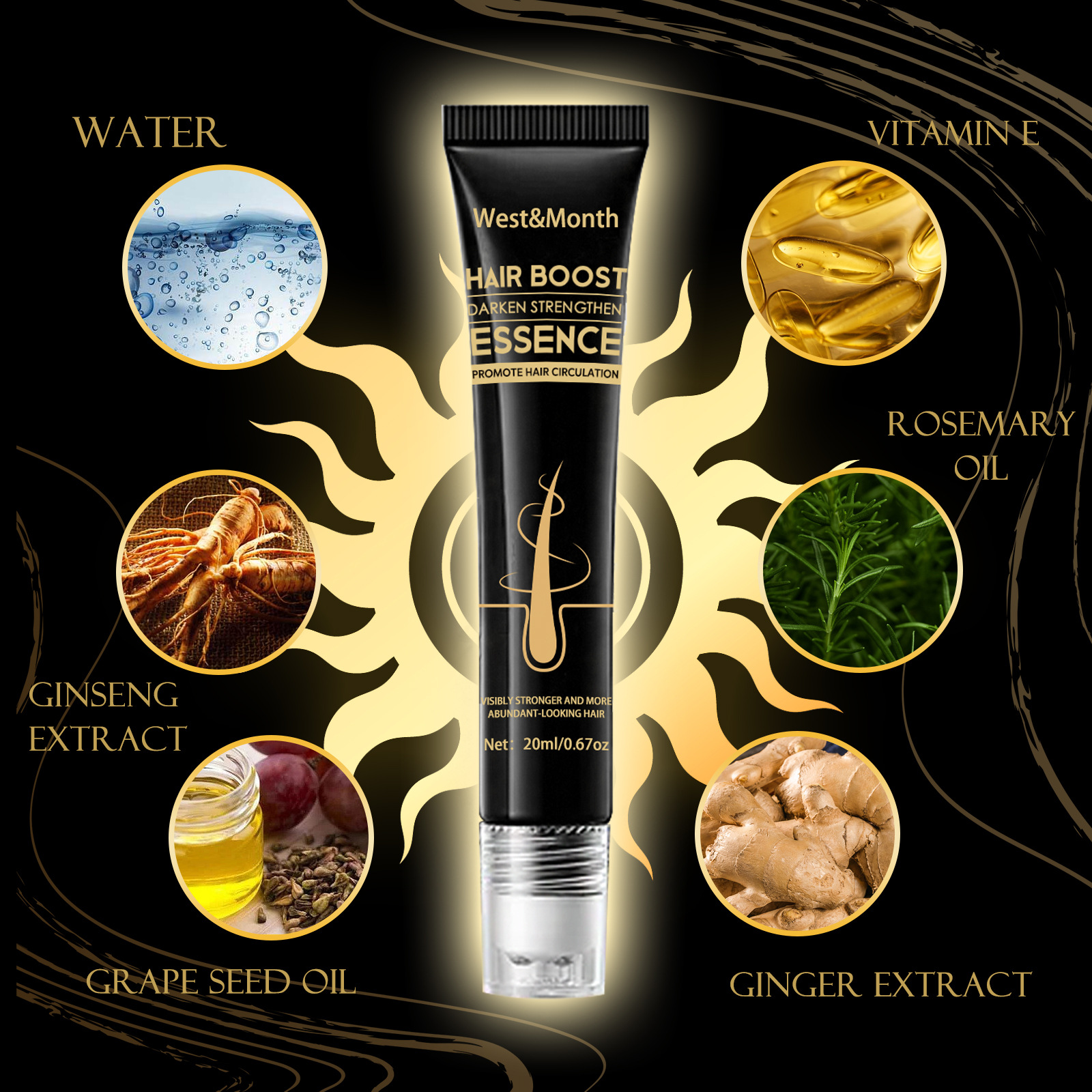 Le massage du cuir chevelu dense West&Month hydrate les racines Boule de soin des cheveux épaisse, douce et lisse_voghion.com