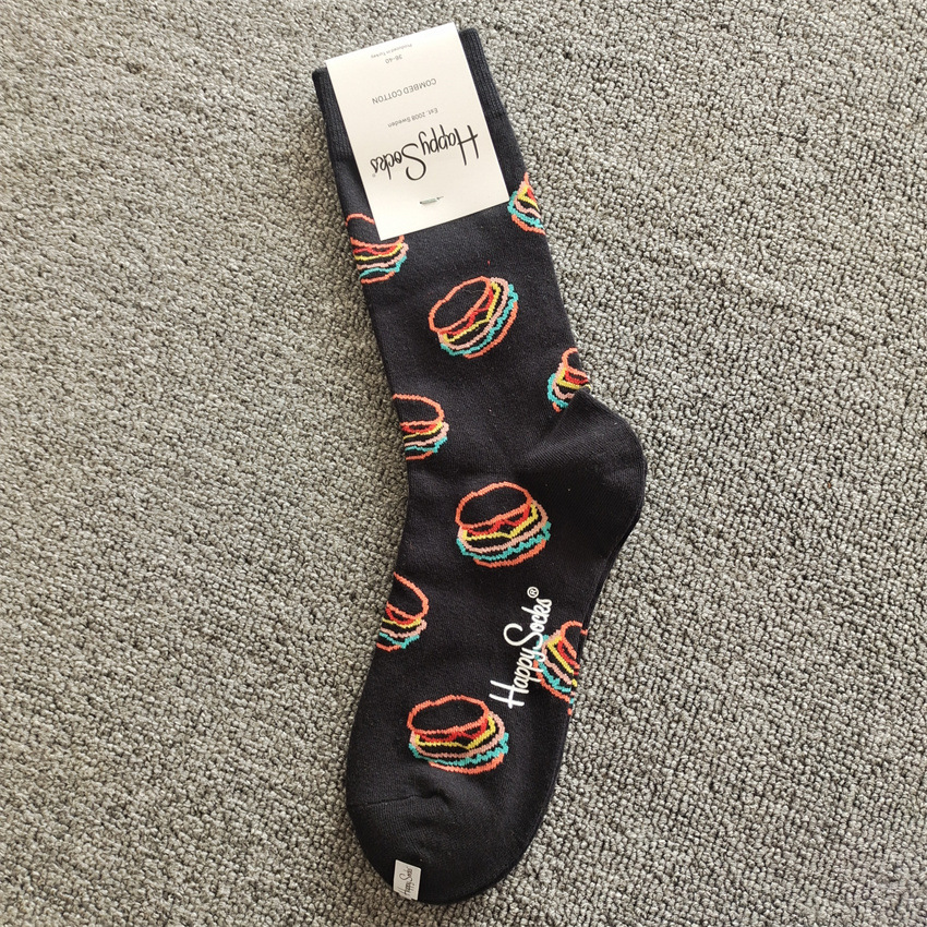 2025d 2025d New Swedish Trendy Brand Ins Happy Striped Polka Dot Mid-Calf Colorful Internet Celebrity Cotton Socks_voghion.com
