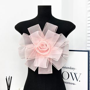 European and American Boutique Exaggerated Mesh Headband Hair Accessory Corsage Vintage Dress Halter Neck Strap Women's Fashion Accessory Trendy