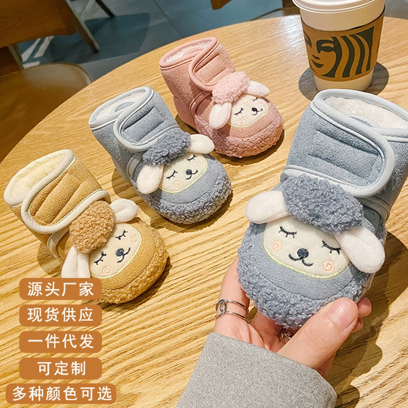 От 0 до 1 года Толстая детская обувь с мягкой подошвой хлопковая обувь для малышей детская обувь 8-10 месяцев осенью и зимой не может согреться