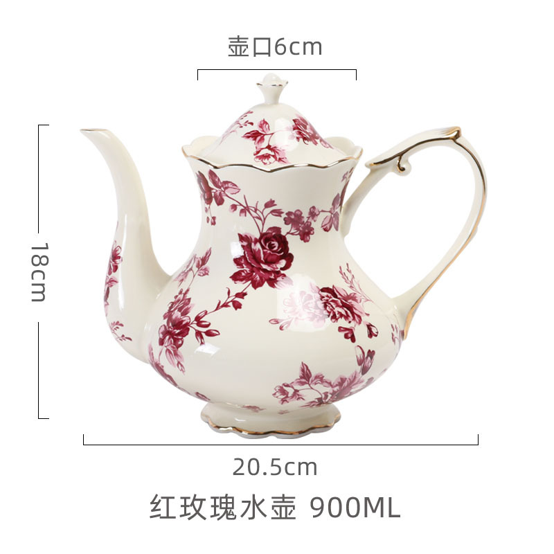 French Retro Phnom Penh Color crema Té de la tarde fresco Taza de café Plato Taza de té con leche de boca grande Tetera Juego de caja de regalo