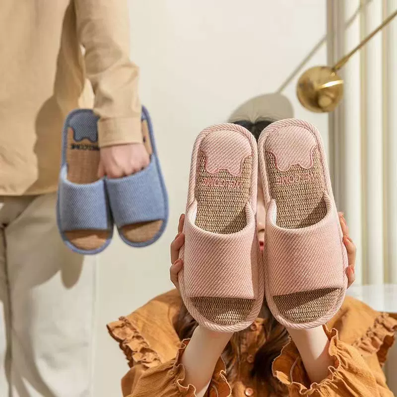 春秋家居防滑四季拖鞋情侣室内棉麻男女亚麻拖鞋客人待客棉布鞋