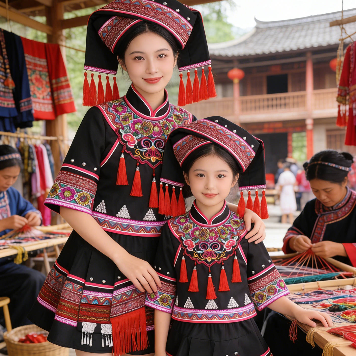 成人广西三月三民族服装女少数民族服装壮族瑶族土家族布依族苗族