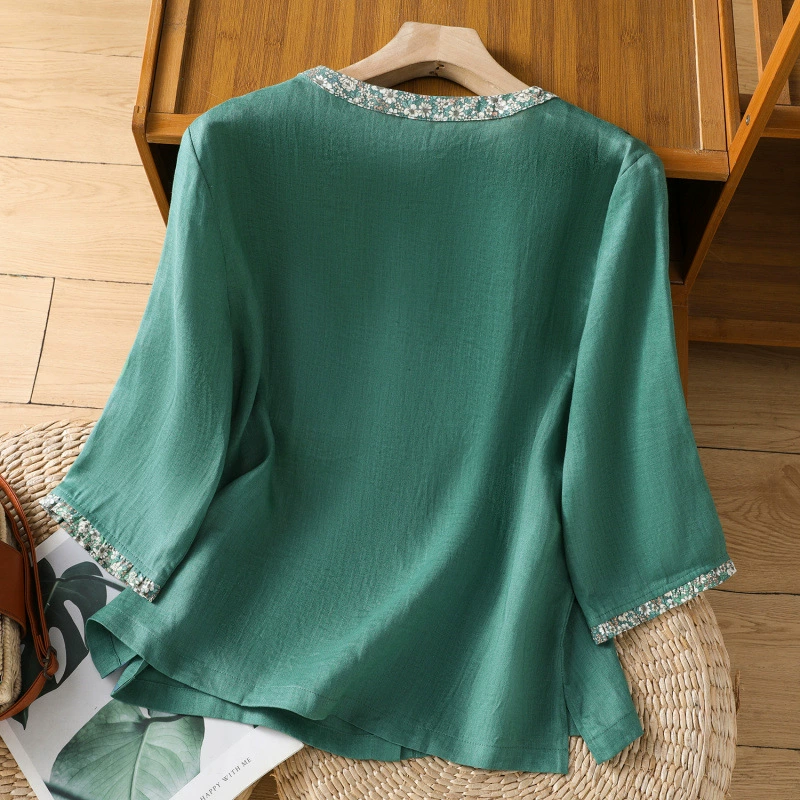 2025 лето новый ретро искусство повседневный хлопок мешковатый