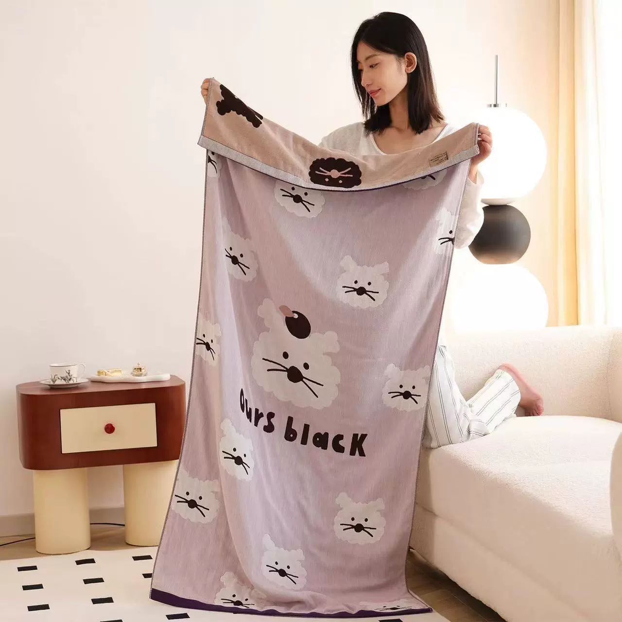 Хлопковое милое мультфильм multifunctional банное полотенце, поглощающее воду
