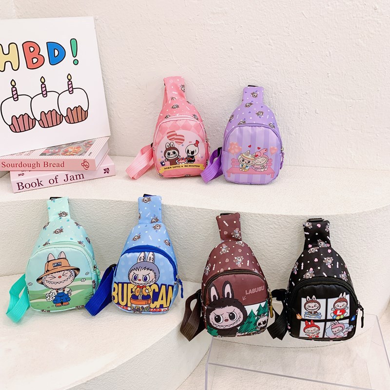 Cartoon chest bag, fashionable and cute children's bag, casual coin purse for boys and girls, shoulder crossbody bag, children's backpack