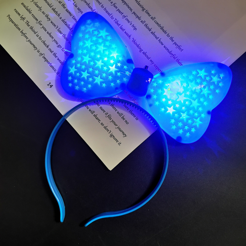 Barra de luz Concierto Estrella de cinco puntas Estrella brillante Diadema luminosa azul Barra de luz intermitente Accesorios de apoyo para la fiesta