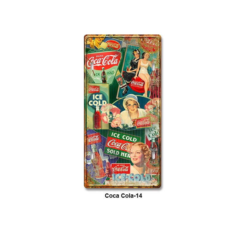 Ретро табличка (Coca Cola) 15×30 см, железная настенная декорация для бара и дома