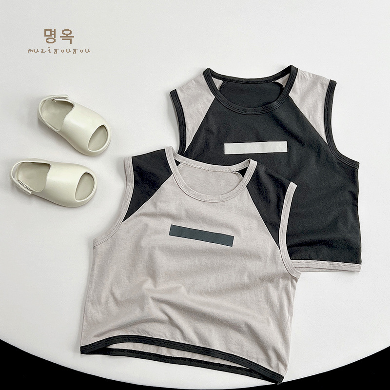 Chic and Stylish Gender-Neutral Kids' Summer T-Shirts with Colorful Stripes - Trendy and Unique Baby Tops in Korean and Japanese Style