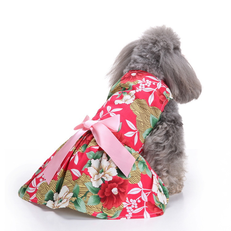 Vestido estilo princesa para mascotas, dulce y elegante, con lazo, para gatos y perros, ideal para salidas con tu perro._voghion.com