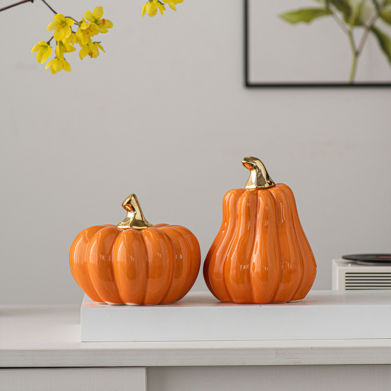 Ceramic pumpkin simple modern desktop hallway decoration decoration office living room art crafts decoration Halloween