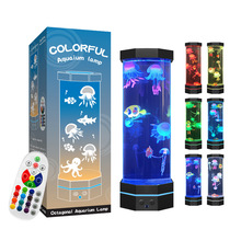 批发外贸大号水母灯静音LED变色跨境创意卧室小夜灯USB跨境氛围灯