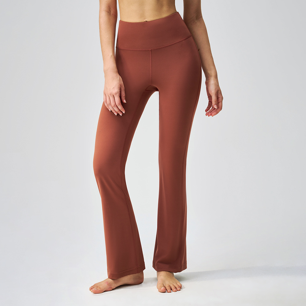 Microplaneta de cintura alta desnuda elástica pilates elástica pantalones deportivos para mujeres