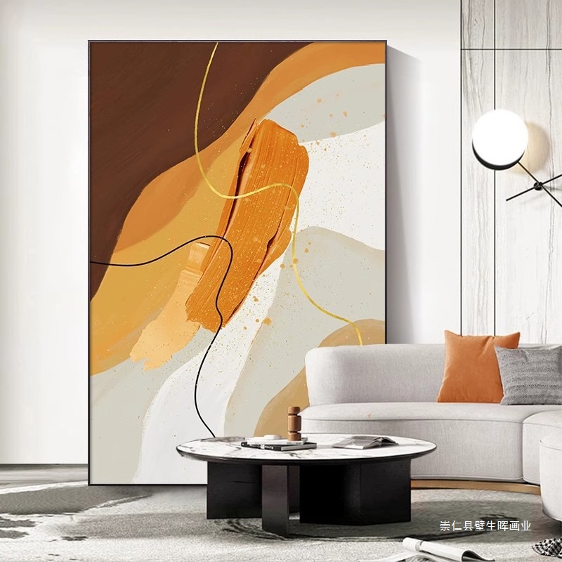 Modern Light Luxury Entrance Decorative Painting Abstract Oil Painting Corridor Entrance Hanging Painting Simple Living Room Sofa Large Floor-To-Ceiling Painting