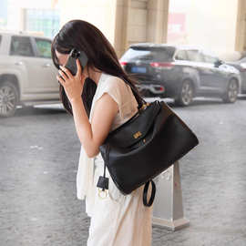 精品牛皮Rodeo包高级感通勤托特包轻奢大容量真皮单肩斜挎女包包