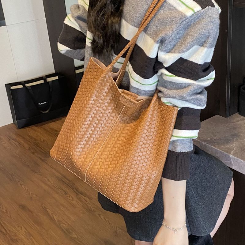 高级感in风编织包包女新款时尚休闲百搭单肩包大容量单肩托特包女|undefined