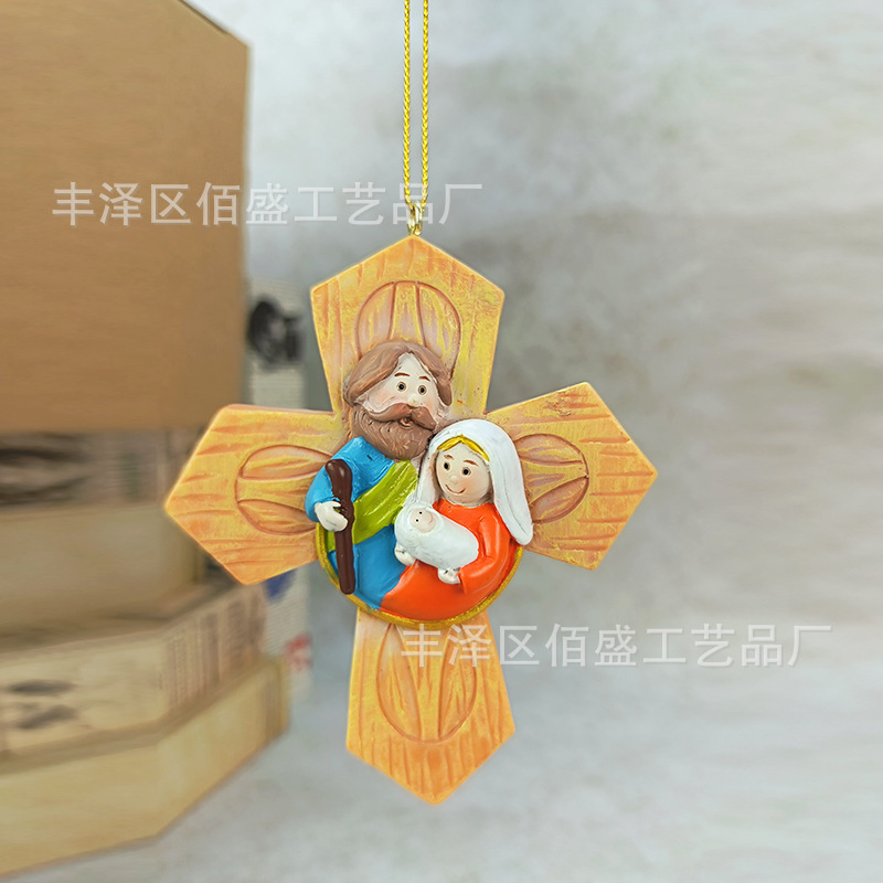 Regalos de Navidad transfronterizos Personajes de dibujos animados Nacimiento Combo pesebre Decoración de escritorio Accesorios de vacaciones Artesanías