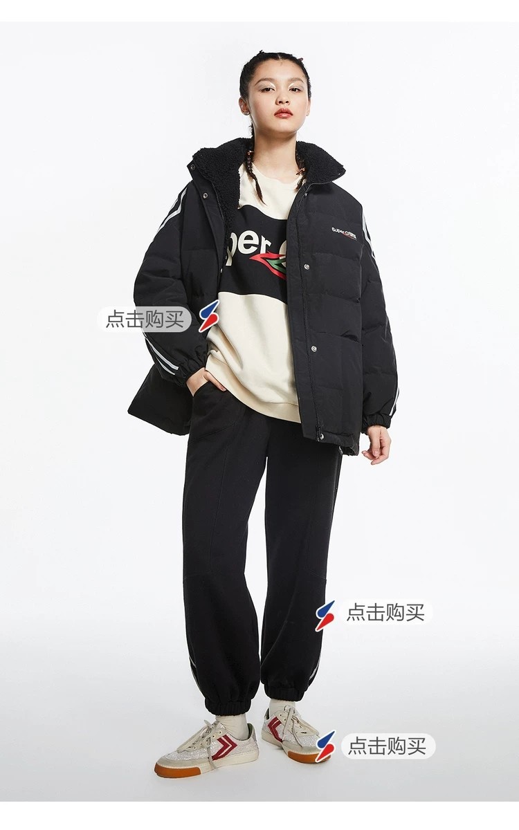 秋冬气质黑色中长款白鸭绒大毛领显瘦加厚羽绒服