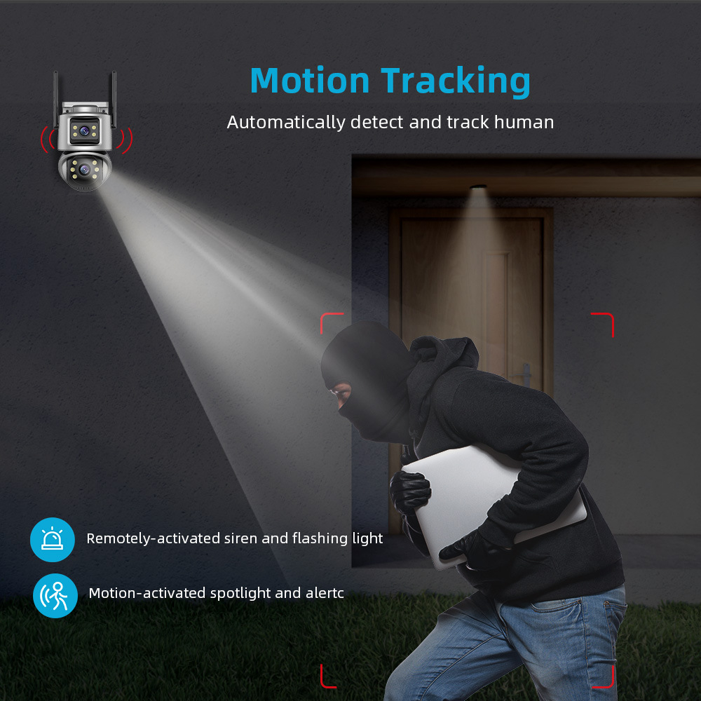 WIFI dual-lens dual-screen surveillance camera icsee gun and ball integrated high-definition outdoor surveillance Dual lens undefined