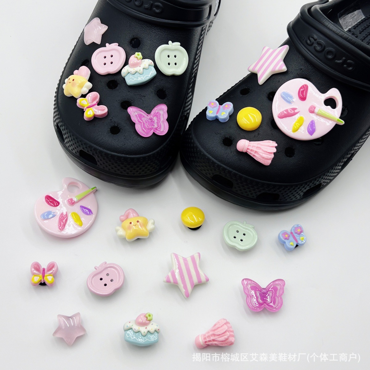 Estrellas plateadas ajuste agujero agujero perdido zapatos decorativos accesorios DIY extraíbles accesorios de flores hebillas de zapatos accesorios tridimensionales