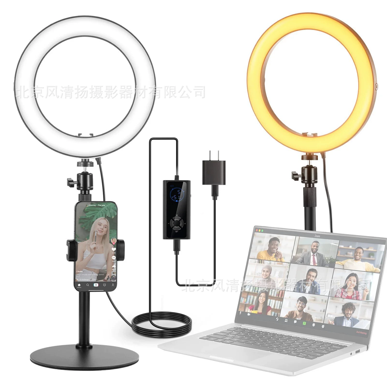 Nuel RH12B 12-inch ring fill light K2 three-fold desktop bracket set