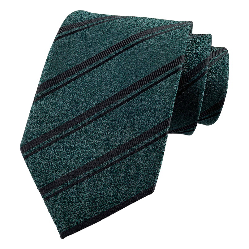 8cm mano corbata de poliéster de los hombres teñidos de hilo de rayas de desgaste formal profesional traje de negocios accesorios de fábrica en stock al por mayor