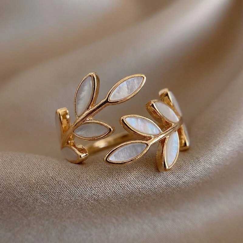 2022 Leaf Ring, Leaf-Shaped Open Ring, Unisex Ring, Leaf Ring Exclusively for Cross-Border Sales