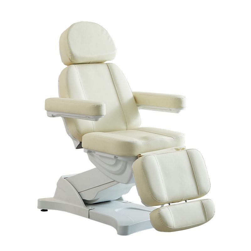 Cama de belleza eléctrica ajustable para sentarse y reclinar mesa de examen dental de micro acabado, cama de belleza médica con superficie de cama calefacción