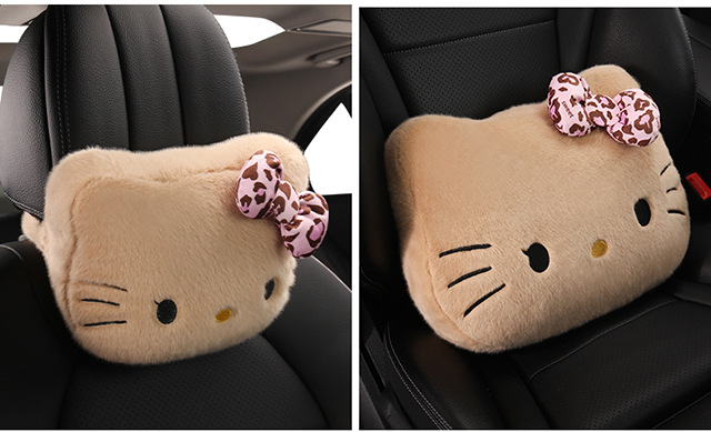 Car Headrest and Lumbar Support Cartoon Kt Cat Headrest Pillow, Car Headrest for All Seasons, Lumbar Pillow, Neck Pillow, Car Headrest