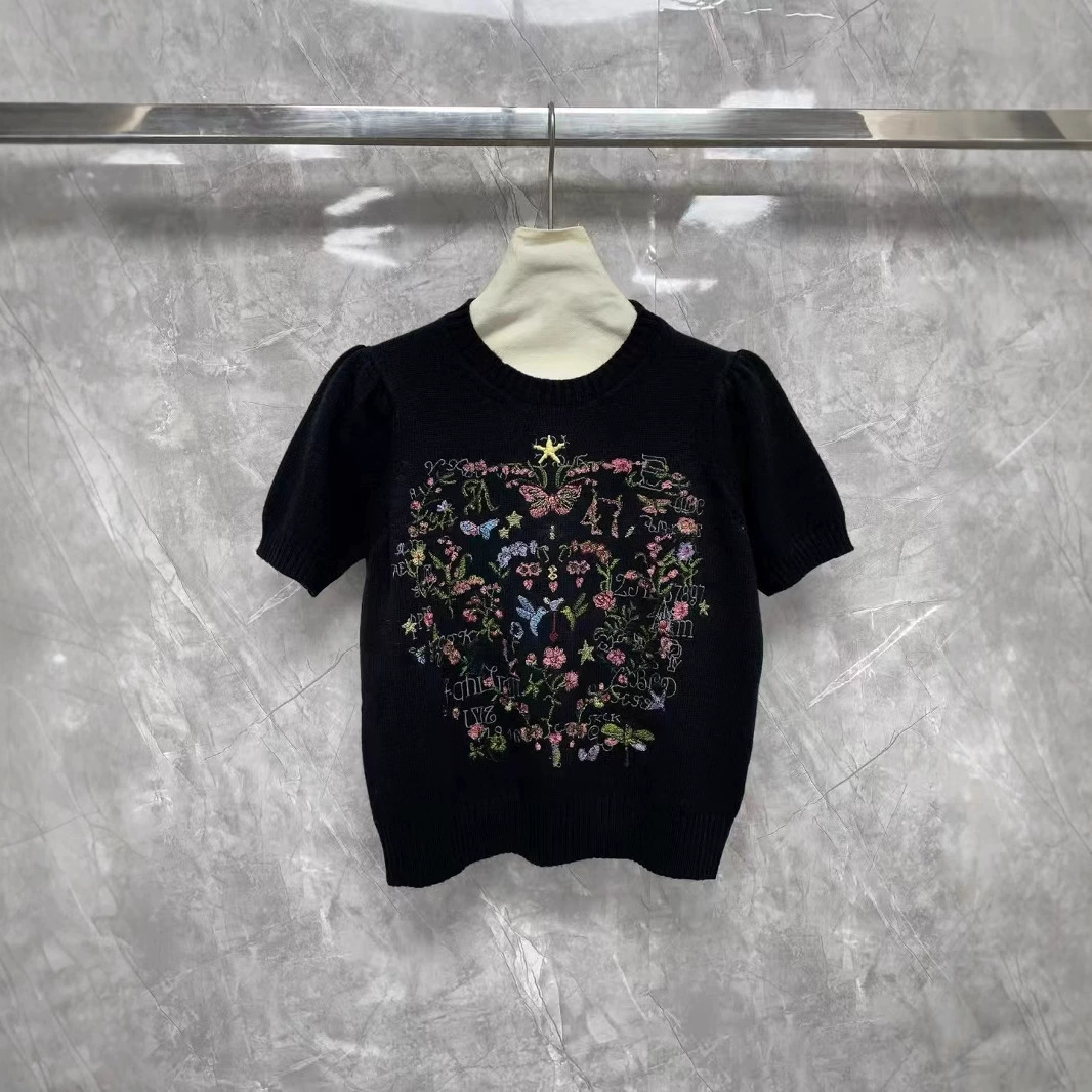 Элитный весенний тонкий вязаный свитер, стиль Chanel, с коротким рукавом