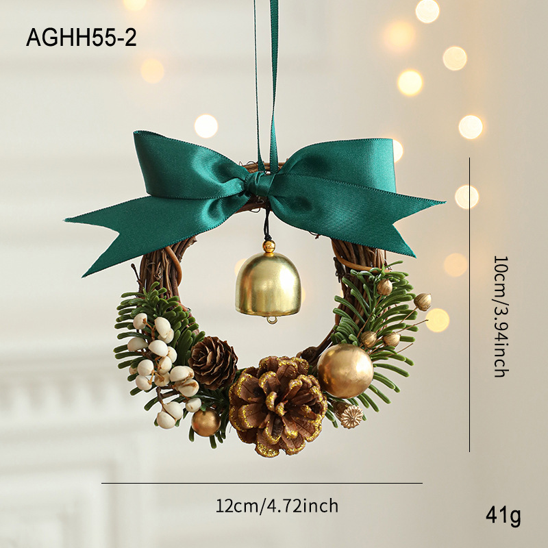 Nuevo arco de Navidad campana guirlanda puerta colgante árbol de Navidad pinos vinas colgante decoración de pared en stock