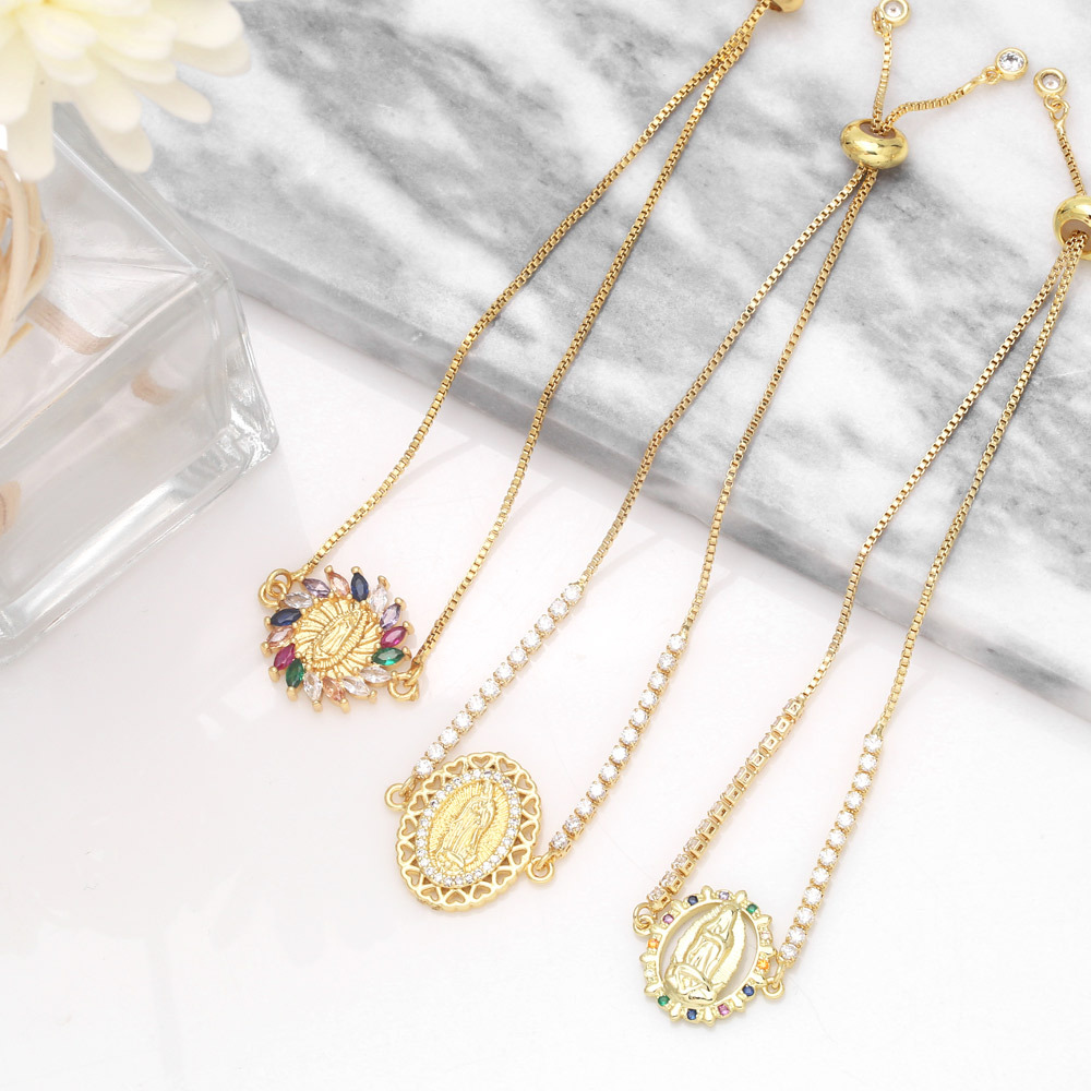 retro fashion color zircon alloy adjustable bracelet