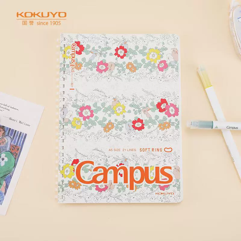 Блокнот KOKUYO Campus Kato Wood Series A5/B5, мягкая пружина, 80 страниц в линейку