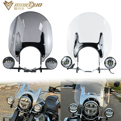 Motorcycle front windshield — and Right Fog Lights