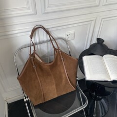小众轻奢高质感磨砂单肩托特包慵懒风大容量通勤休闲百搭腋下女包
