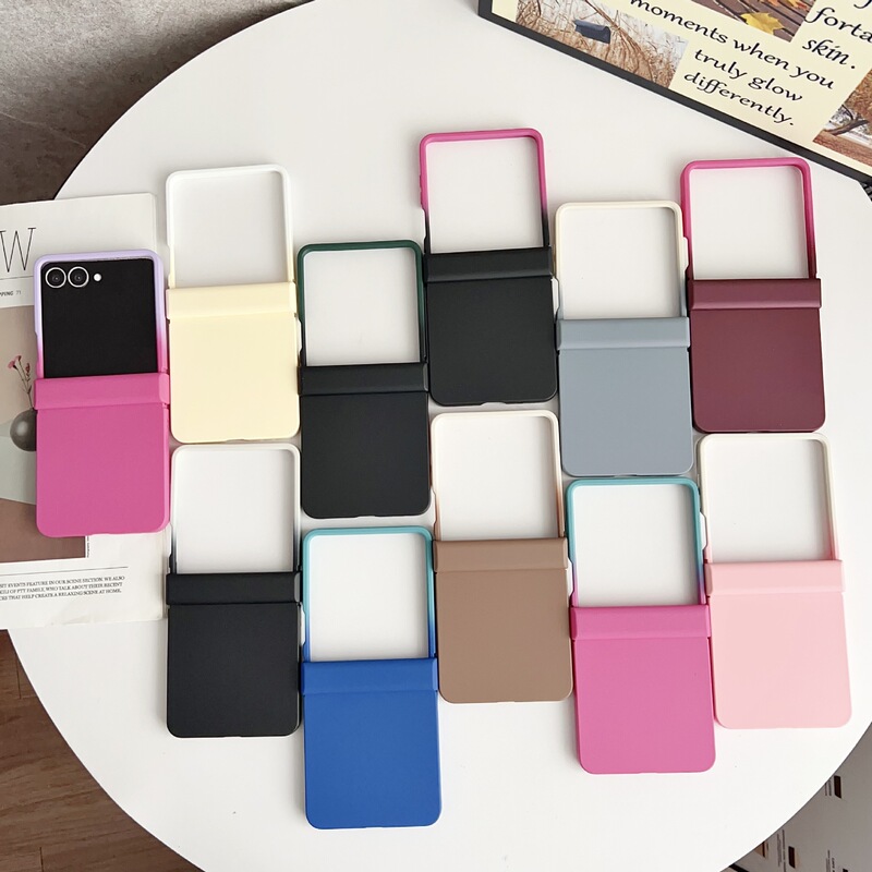 Suitable for Samsung Zflip7 Mobile Phone Case Foldableing Screen Two-Color Ultra-Thin Skin-Feel Protective Cover Galaxy All-Inclusive Anti-7Fe