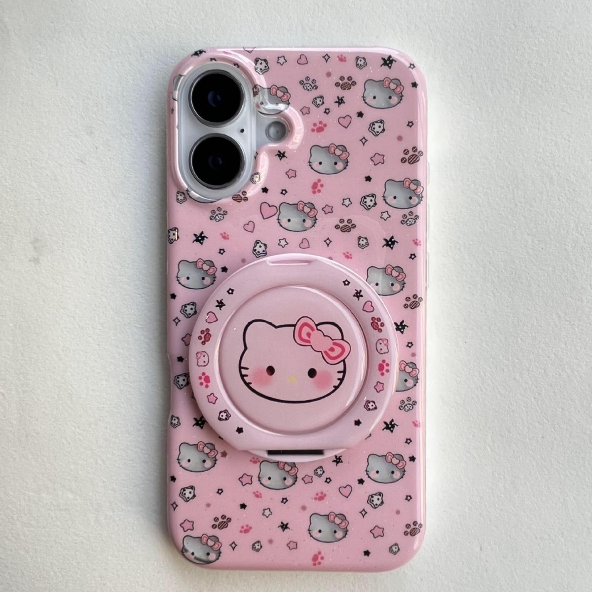 Divertida ilustración de dibujos animados KT gato para Apple 16ProMax funda para teléfono móvil 15Pro soporte 14/13 niñas 15Pm