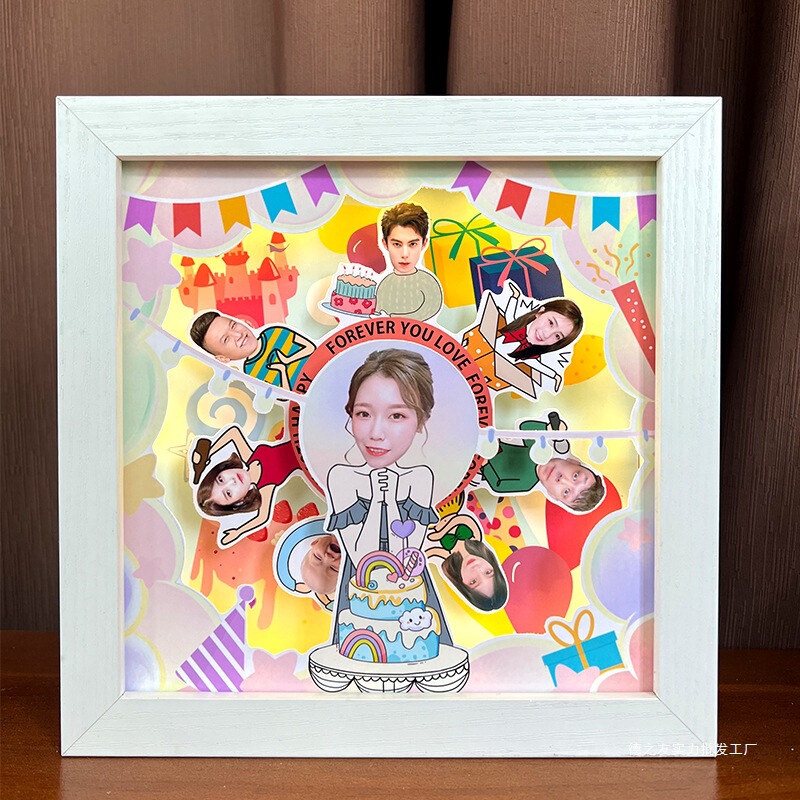 DIY Stereo Music Rotating Photo Frame Photo Graduation Gift Can Be Customized Birthday Handmade Bestie Souvenir Valentine's Day