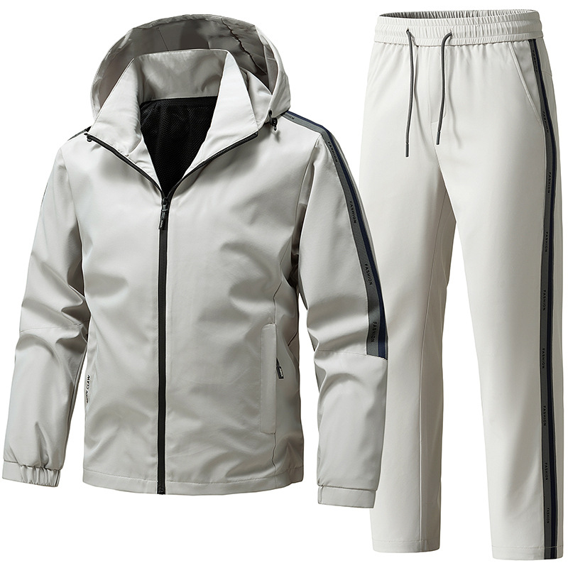 Primavera y otoño nuevo hombre traje deportivo casual cardigan transpirable abrigo pantalones casuales de dos piezas estilo coreano