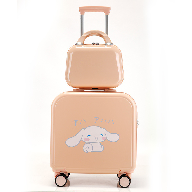 Pequeño equipaje 18 pulgadas universal rueda contraseña embarque caso imprimible logo niños cremallera trolley caso al por mayor