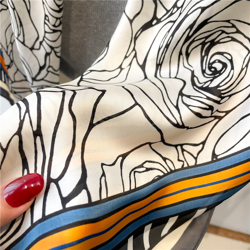 Rose Light – grand foulard carré de luxe en soie, 110cm, grande taille, châle en brocart pour femmes, bandeau polyvalent, été_voghion.com