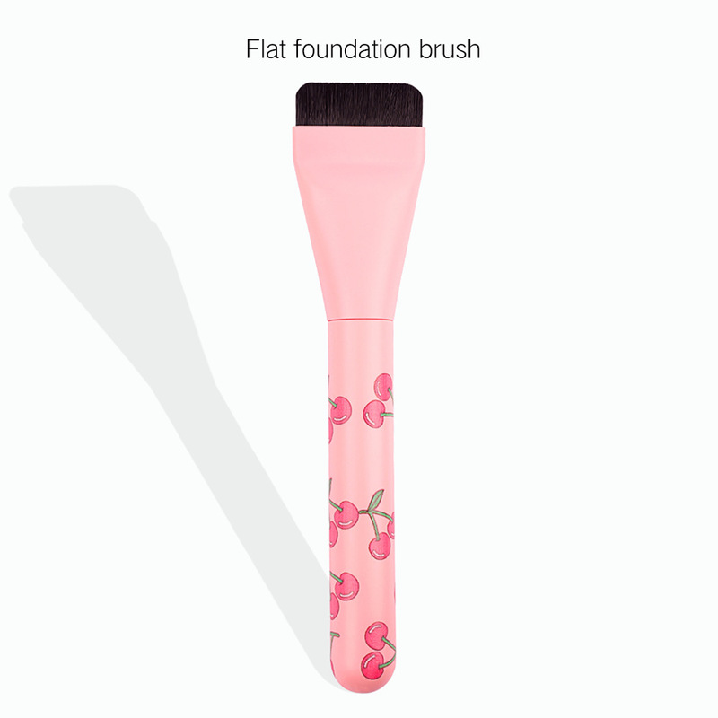 Cross-Border One-Line Foundation Brush Cherry Print Rubber Handle Seamless Concealer Beginner Ultra-Thin Face Powder-Free Mask Brush Cross-Border One-Line Foundation Brush Cherry Print Rubber Handle Seamless Concealer Beginner Ultra-Thin Face Powder-Free Mask Brush
